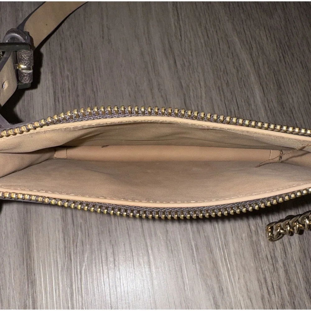 Michael Kors Signature Leather Waist Bag Fanny Pack With Chain MK Logo